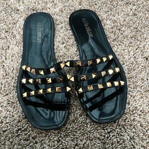 Black and Gold Women's Sandals